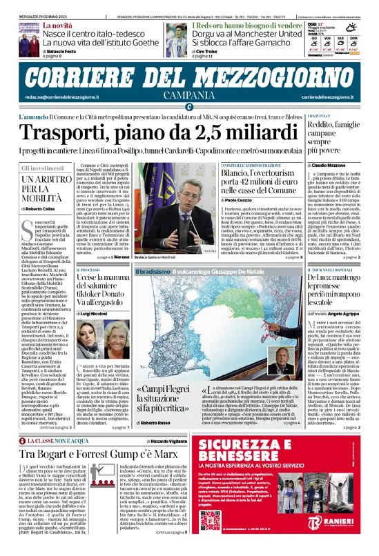 Prima-pagina-corriere del mezzogiorno-del-2025-01-29